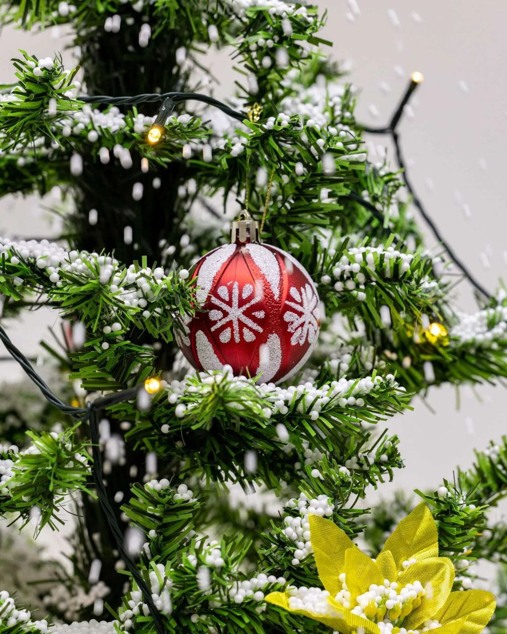 Árvore de Natal Grande com Base Guarda-Chuva - Iluminação, Música e Efeito de Neve (190 x 115 cm)