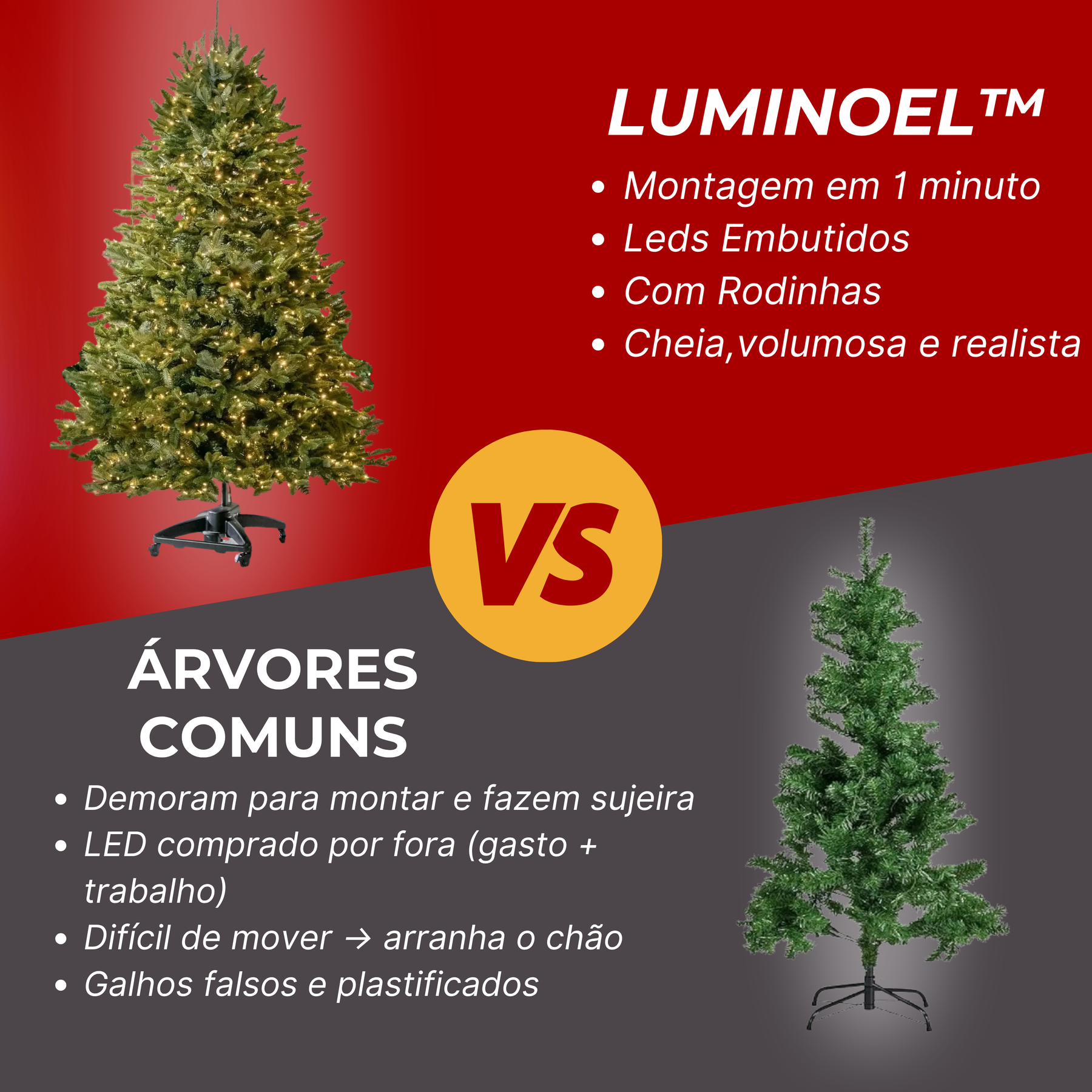 [OFERTA RELÂMPAGO BLACK FRIDAY] LumiNoel™- Árvore de Natal Premium com LEDs Embutidos