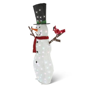 Boneco de Neve Cintilante com 100 LEDs Multicoloridos – 1,82 m