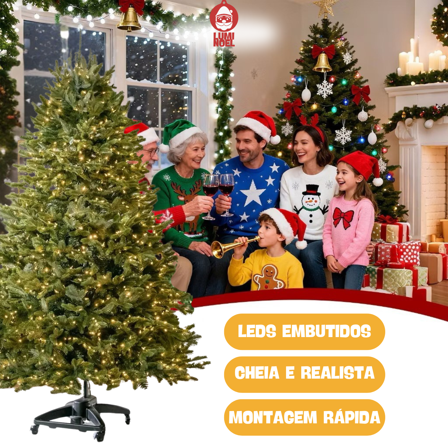 [OFERTA RELÂMPAGO BLACK FRIDAY] LumiNoel™- Árvore de Natal Premium com LEDs Embutidos