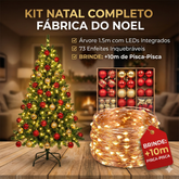 Árvore Premium com LEDs + 73 Enfeites Inquebráveis + Pisca Multicolorido de Brinde (10m | Controle por App)
